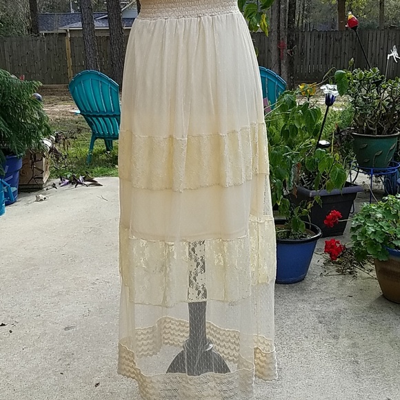 Double zero Cream vintage Bohemian lace dress - Picture 5 of 5